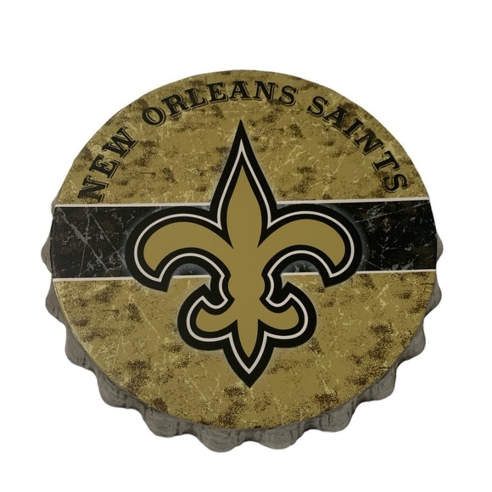 12” New Orleans Saints Metal Wall Decor Bottle Cap Style
